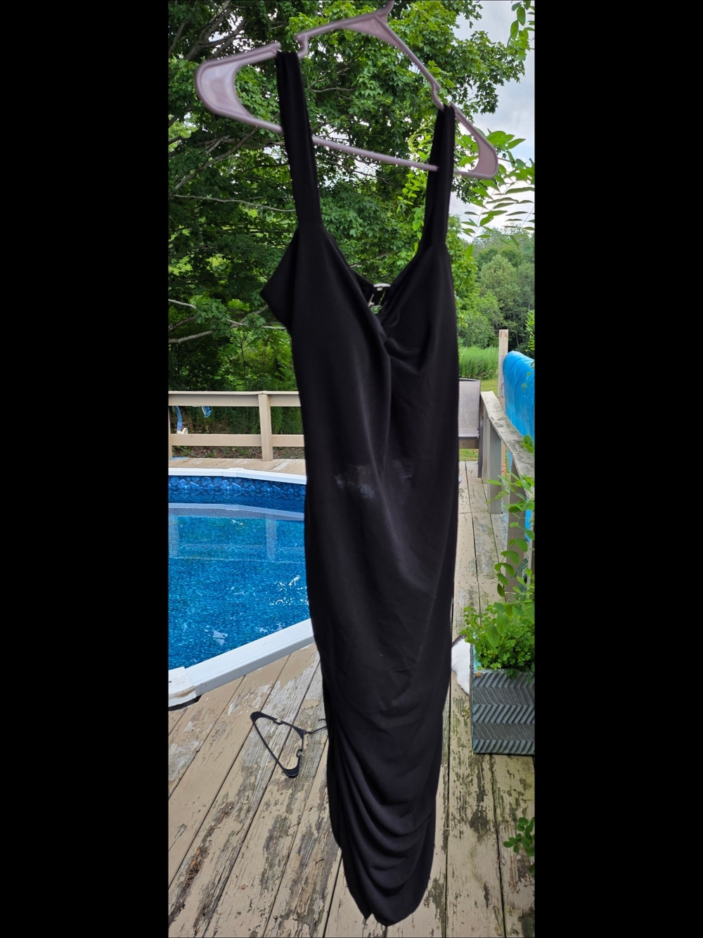 Black Midi Dress with Scoop Neck